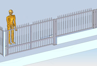 Ház hegesztett kovácsoltvas kapu és kerítés